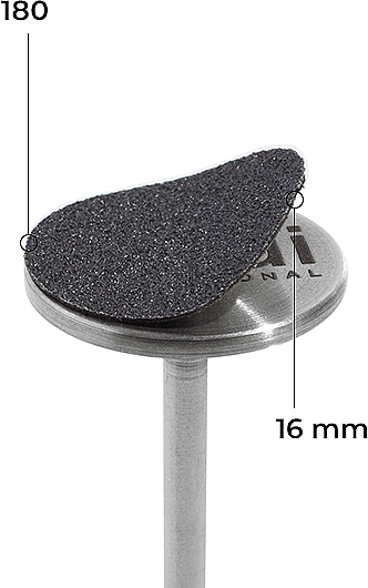 Металевий диск 16 мм, 180 грит без м'якої підкладки, чорний - Kodi Professional — фото N1