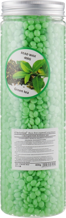 Віск з екстрактом зеленого чаю для гарячої епіляції - Christian — фото N2