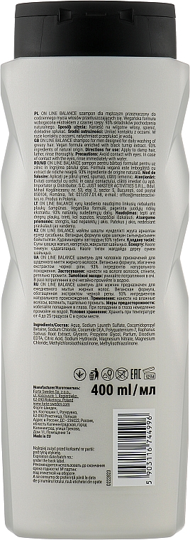 Шампунь для жирного волосся - On Line Men Balance Shampoo — фото N2