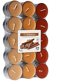 Набір чайних свічок "Кориця", 30 шт. - Bispol Cinnamon Scented Candles — фото N1