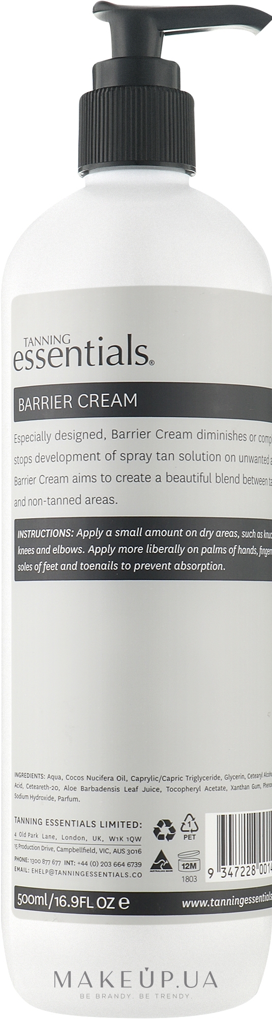 Крем барьер для автозагара - Tanning Essentials Barrier Cream — фото 500ml