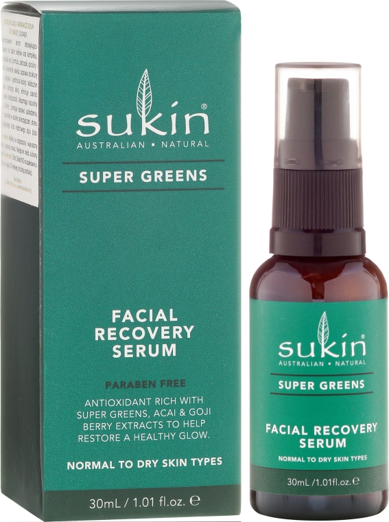 Восстанавливающая сыворотка для лица - Sukin Super Greens Facial Recovery Serum — фото N1