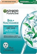 Духи, Парфюмерия, косметика Тканинна маска для обличчя - Garnier Skin Naturals Pure Active Anti-Impeffection Sheet Mask