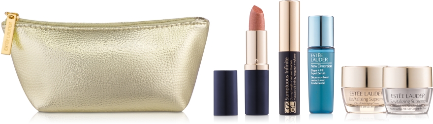 Набор - Estee Lauder (cr/7ml + serum/7ml + balm/5ml + mascara/3ml + lipstick/3.8g + bag)