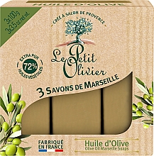 Духи, Парфюмерия, косметика 3 традиционных мыла Оливковое масло - Le Petit Olivier 3 traditional Marseille soaps Olive oil