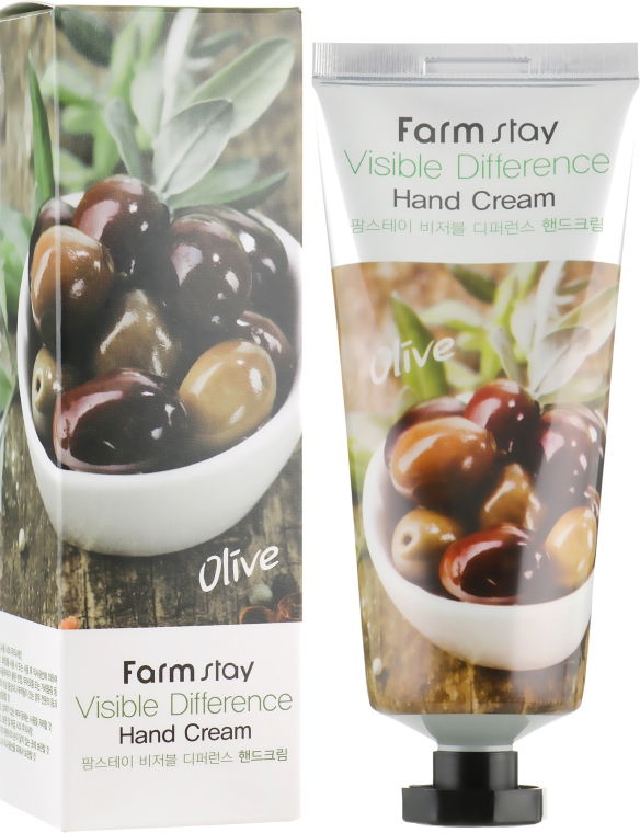 Крем для рук с экстрактом оливы - FarmStay Visible Difference Olive