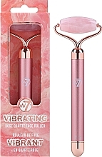 Кварцевий ролер для обличчя, з вібрацією - W7 Cosmetics Rose Quartz Vibrating Facial Roller — фото N2