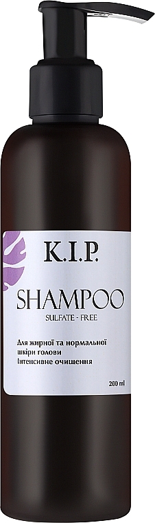 Безсульфатний шампунь для жирної та нормальної шкіри голови "Інтенсивне очищення" - K.I.P. Shampoo — фото N1
