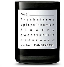Парфумерія, косметика Ароматична свічка - Candly & Co No.3 Candle Cytrusy/Cynamon