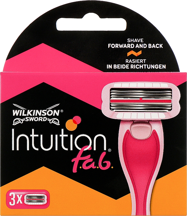 Сменные кассеты для бритья "Великолепное двунаправленное бритье", 3 шт - Wilkinson Sword Intuition F.A.B — фото N1