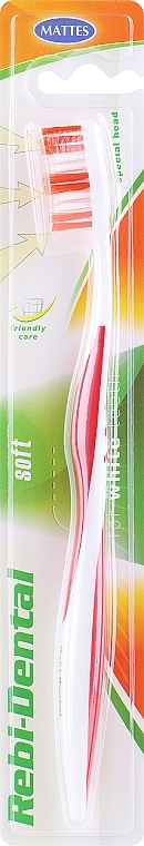 Зубна щітка Rebi-Dental M55, м'яка, червона - Mattes — фото N1