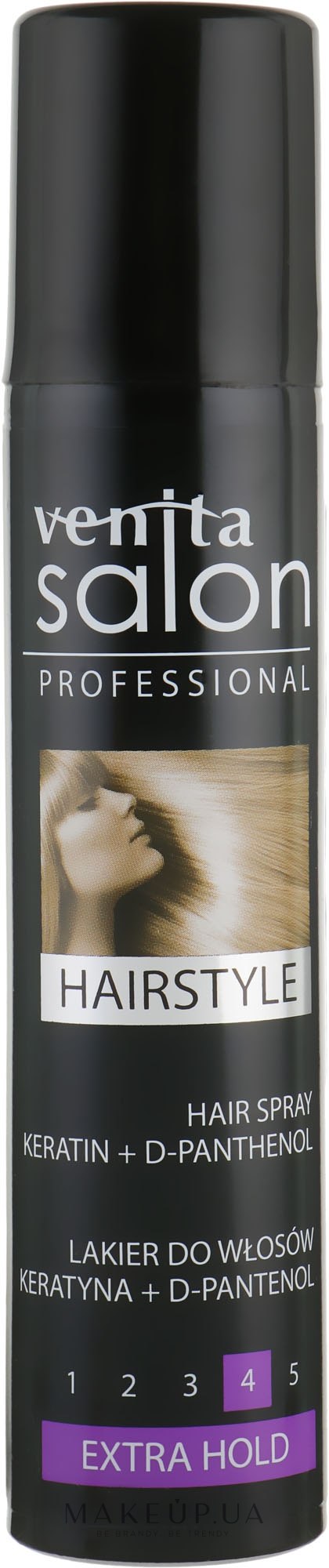 Лак для волос с кератином + D-пантенолом - Venita Salon Extra Hold Hair Spray travel size — фото 75ml