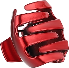 Заколка пластиковая "Краб", K760N-br, красная глянцевая - Mari N.  — фото N1