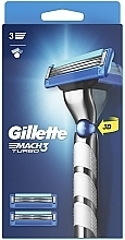 Станок для гоління з 3 змінними касетами - Gillette Mach 3 Turbo — фото N1