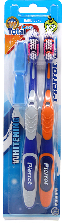 Зубна щітка жорстка, сіра + оранжева  - Pierrot Goldx2 Toothbrush Ref.345