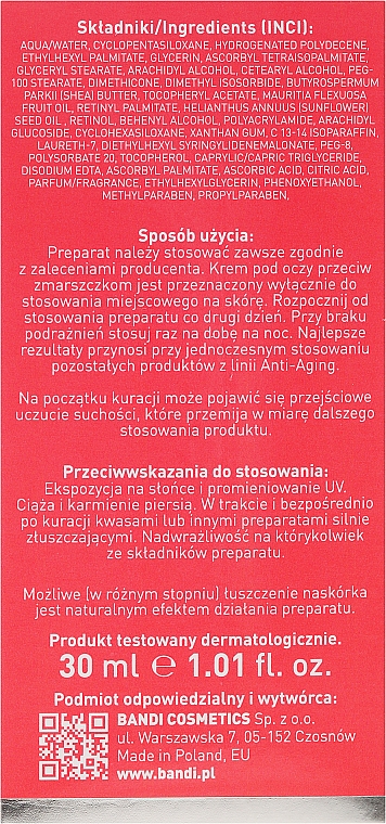 Крем для контура глаз от морщин с ретинолом - Bandi Medical Expert Anti Aging Anti-Wrinkle Eye Cream — фото N3