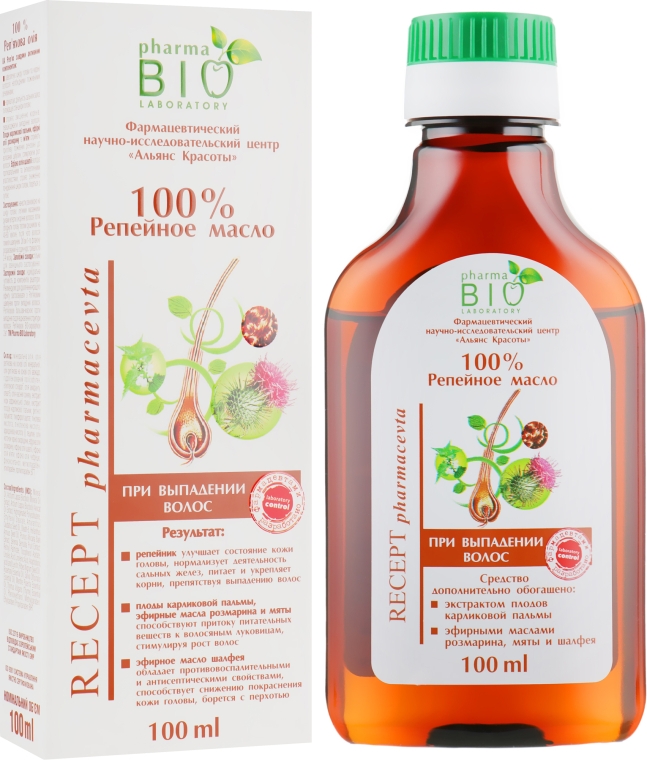 100% Репейное масло - Pharma Bio Laboratory — фото N4