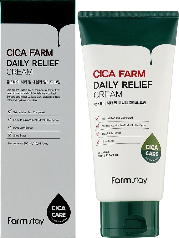 Крем на основе экстракта центеллы азиатской - FarmStay Cica Farm Daily Relief Cream — фото N2