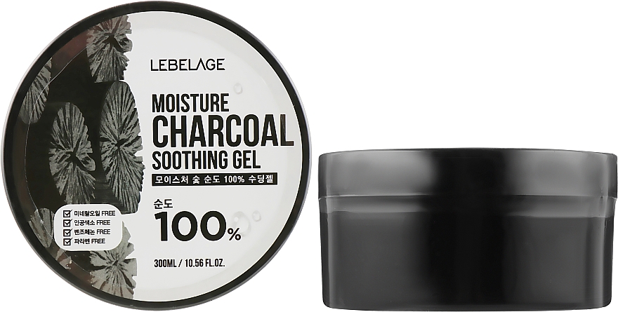 Зволожувальний гель з вугіллям - Lebelage Moisture Charcoal 100% Soothing Gel