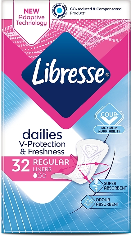 Ежедневные прокладки, 32шт - Libresse Dailies Protect Regular Liners — фото N2