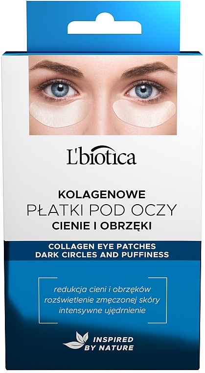 Колагенові подушечки для очей "Зменшення темних кругів і набряклості" - L'biotica Collagen Eye Pads Reduction Of Dark Circles And Puffiness — фото N1