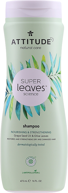 Шампунь для сухого волосся - Attitude Shampoo Nourishing & Strengthening Grape Seed Oil & Olive Leaves — фото N1