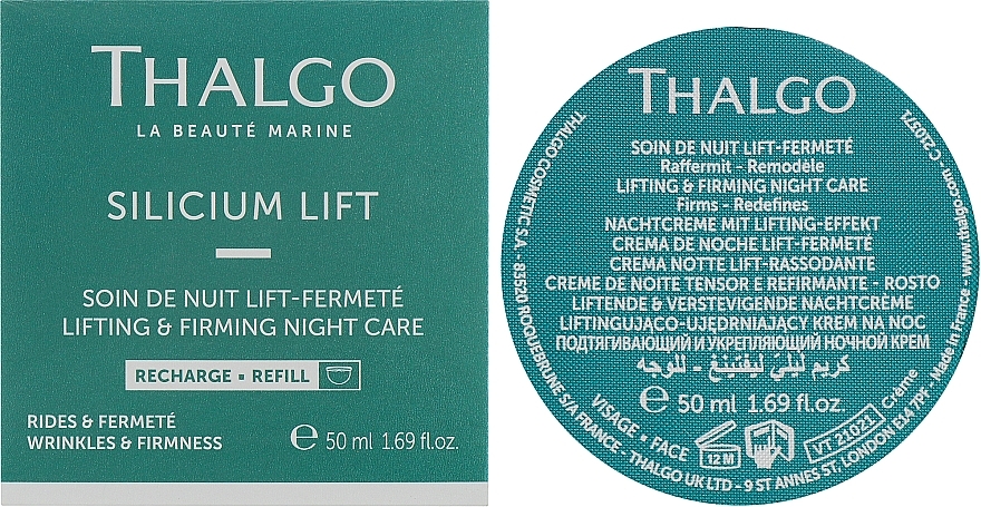 Підтягувальний і зміцнювальний нічний крем для обличчя - Thalgo Silicium Lift Intensive Lifting & Firming Night Care (змінний блок) — фото N2