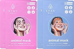 Набор - Stay Well Animal Masks (mask/4pcs) — фото N2
