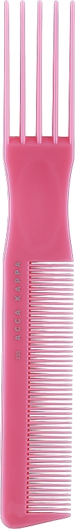 Гребінь для волосся, 7255, рожевий - Acca Kappa Pettine Basic a Forchetta — фото N1