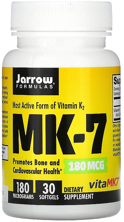 Найбільш активна форма вітаміну К2 - Jarrow Formulas Vitamin K2 MK-7 180mcg — фото N3