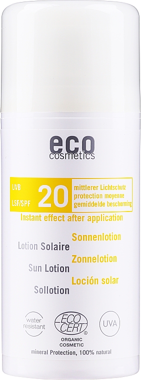 Лосьйон для засмаги з гранатом і ягодами годжі - Eco Cosmetics Sun Lotion SPF 20 — фото N1
