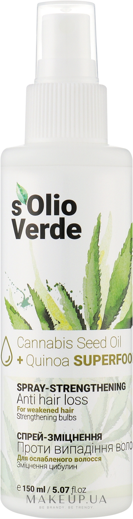 Спрей-укрепление против выпадения волос - Solio Verde Cannabis Speed Oil Spray-Strengthening — фото 150ml