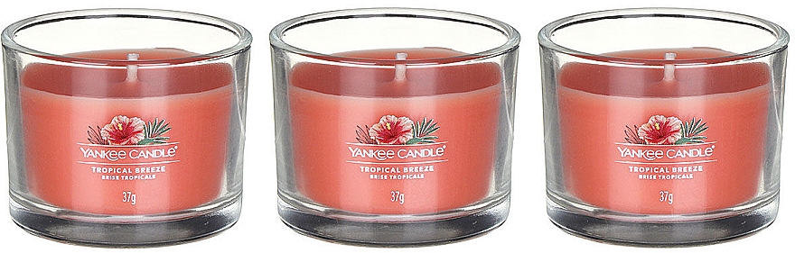 Набір ароматичних свічок "Тропічний бриз" - Yankee Candle Tropical Breeze (candle/3x37g) — фото N2