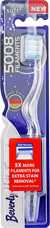 Мягкая зубная щетка, голубо-белая - Beverly Hills Formula 5008 Filament Multi-Colour Toothbrush — фото N1