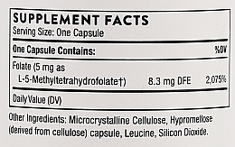 Диетическая добавка "Метафолин" 5 мг, капсулы - Thorne Research 5-MTHF — фото N3