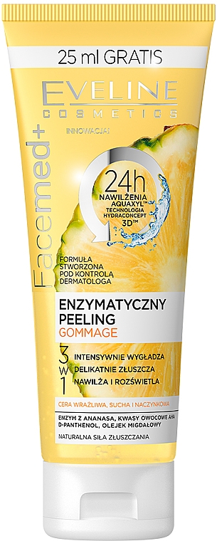 Энзимный пилинг с ананасом и фруктовыми кислотами - Eveline Cosmetics Facemed+ Enzymatycny Peeling Gommage
