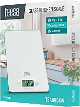 Кухонные весы, стеклянные, белые - Teesa Glass Kitchen Scale TSA0804W — фото N2