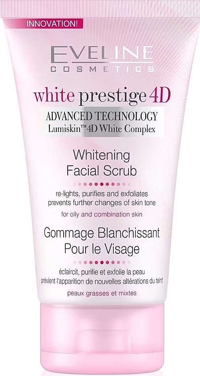 Відбілювальний скраб для обличчя - Eveline Cosmetics White Prestige 4D Whitening Face Scrub — фото N2