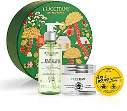 Духи, Парфюмерия, косметика Набор - L'Occitane Karite Face Kit (cr/50ml + miccel/wat/200ml + balm/15g)