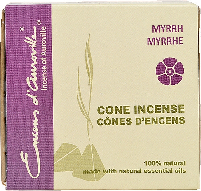 Благовония в конусах "Мирра" - Maroma Encens d'Auroville Cone Incense Myrrh — фото N1