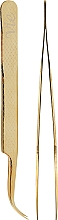 Парфумерія, косметика Пінцет типу 7а в тубусі, золотий - Vie De Luxe