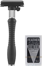 Станок для гоління з двома запасними лезами "DER-A" - Feather — фото N1