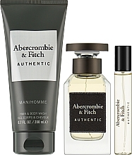 Abercrombie & Fitch Authentic Men - Набор (edt/100ml + edt/15ml + h&b/wash/200ml) — фото N2