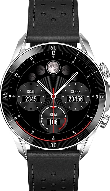 Чоловічий смарт-годинник, срібло + чорний ремінець - Garett Smartwatch V10 — фото N6