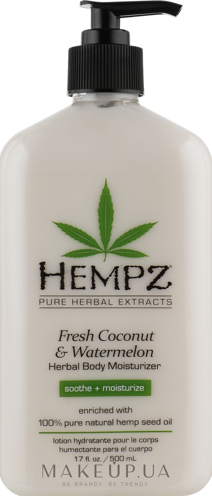 Рослинний освіжаючий лосьйон для тіла «Кокос і Кавун» - Hempz Fresh Coconut & Watermelon Herbal Body Moisturizer — фото 500ml