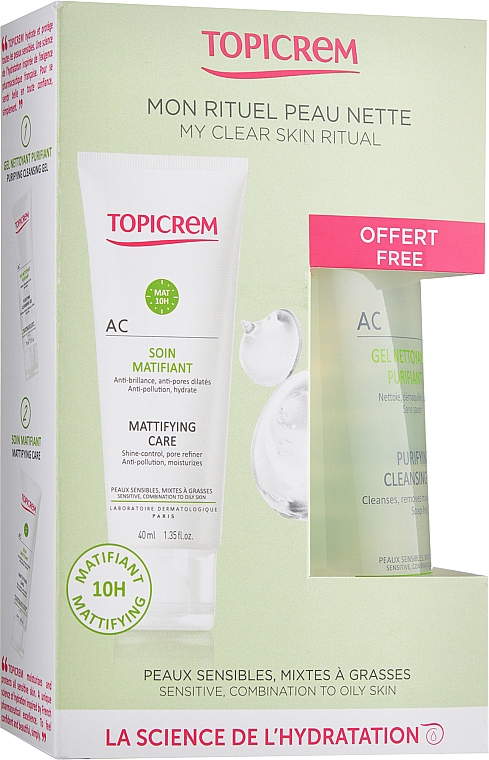 Набор "Очищение и матирование" - Topicrem AC (f/cr/40ml + f/gel/75ml)