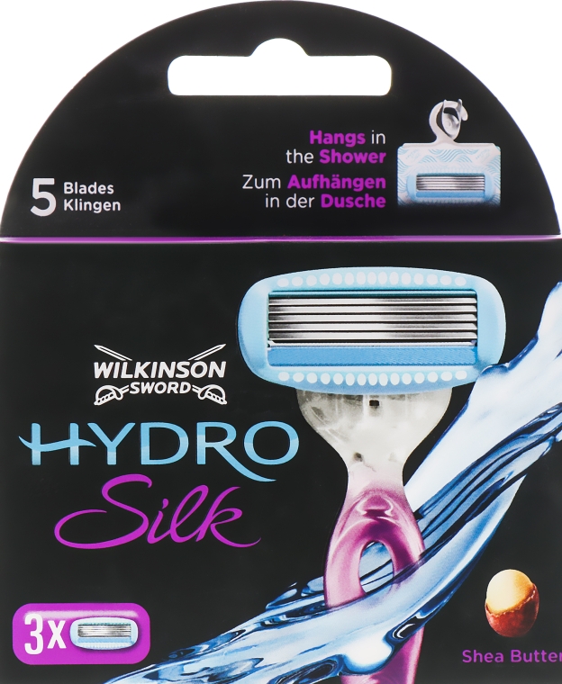 Змінні касети для гоління, 3 шт. - Wilkinson Sword Women Hydro Silk Purple — фото N1