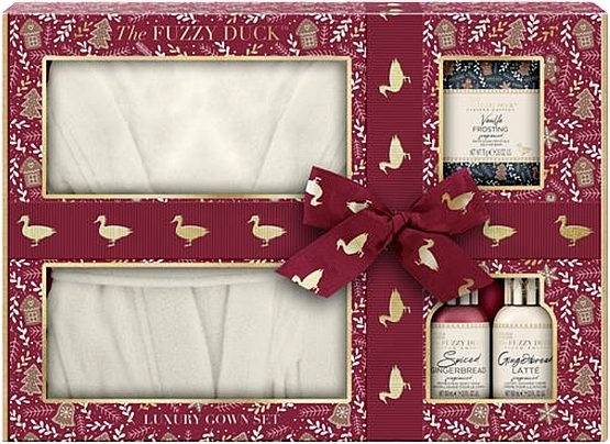 Набор - Baylis & Harding The Fuzzy Duck Winter Wonderland Luxury Gown Gift Set (sh/gel/100ml + sh/cr/100ml + soak/cr/75g + dressing/gown/1pc) — фото N1