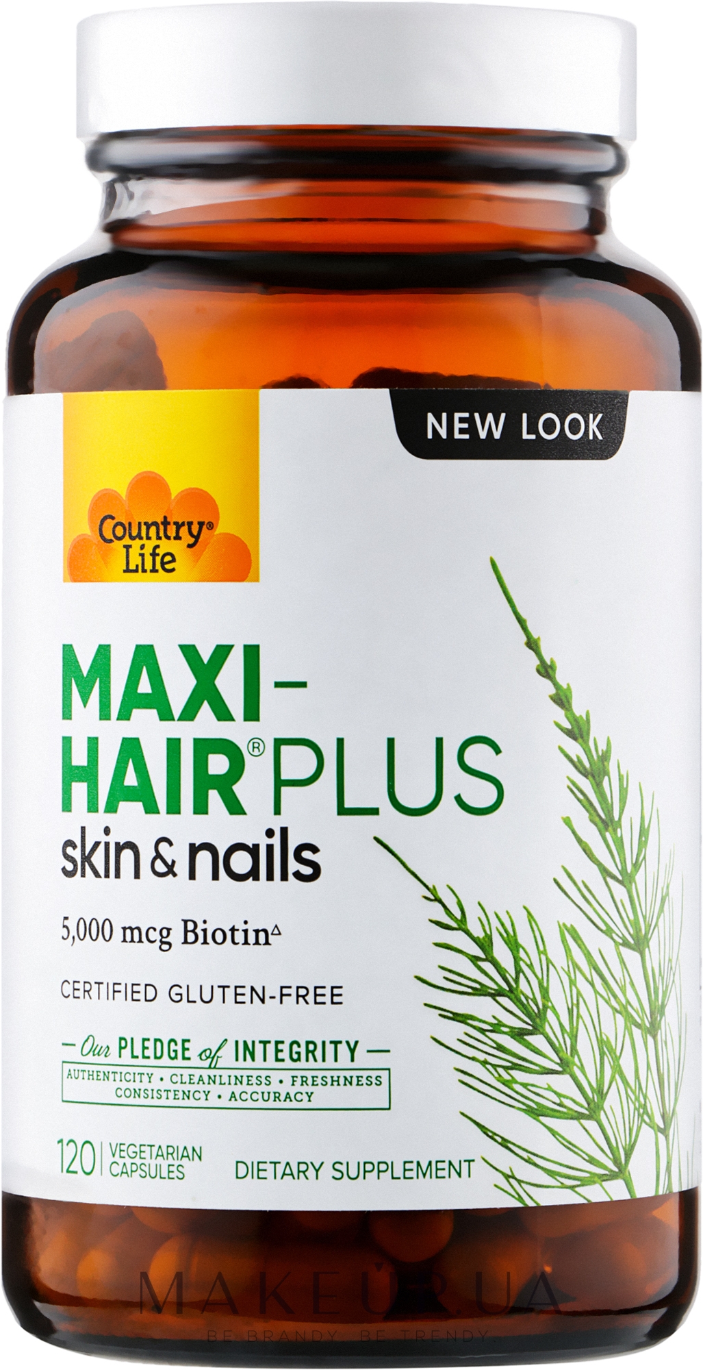 Витамины для волос, кожи и ногтей - Country Life Maxi-Hair Plus — фото 120шт