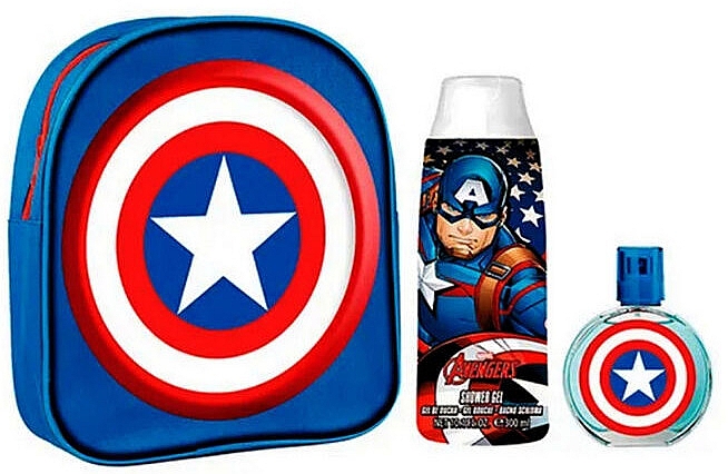 EP Line Marvel Avengers Captain America - Набор (edt/50ml + sh/gel/300ml + bag) — фото N1